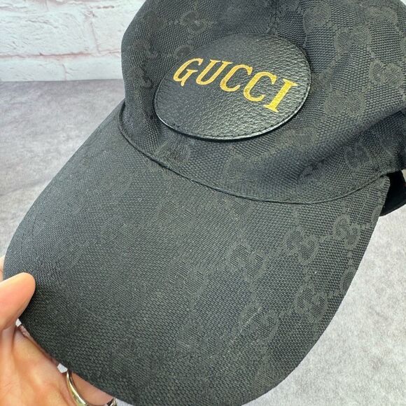 Gucci Off the Grid Black Patch Logo Black Baseball Cap Hat Medium - Picture 4 of 11